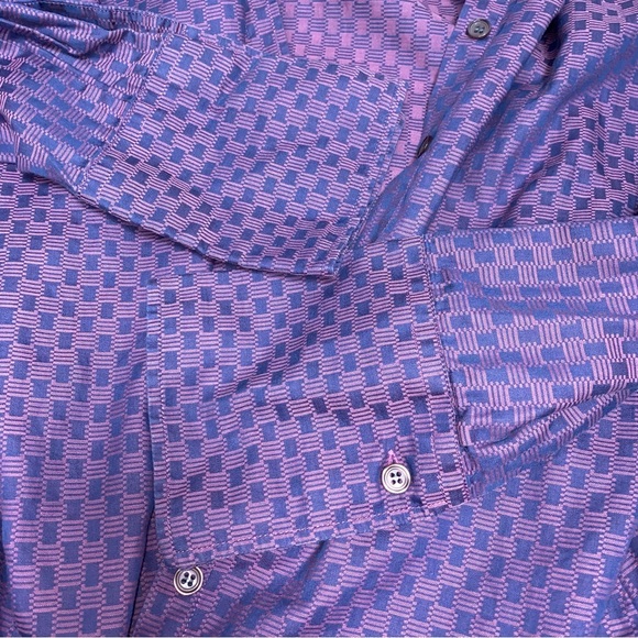 Holt Renfrew Purple "Iridescent" Button Down Shirt - Picture 7 of 11